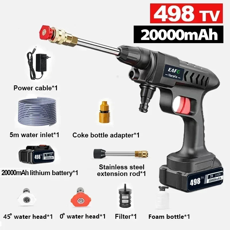 30000mAh 洗浄パワー🚗💦 どこでもパワフル洗浄！ 60BARの高圧＆充電式バッテリー搭載。